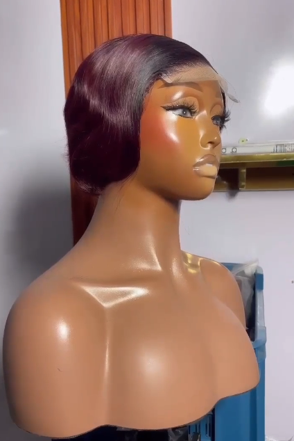 Wine-Black Pixie Cut