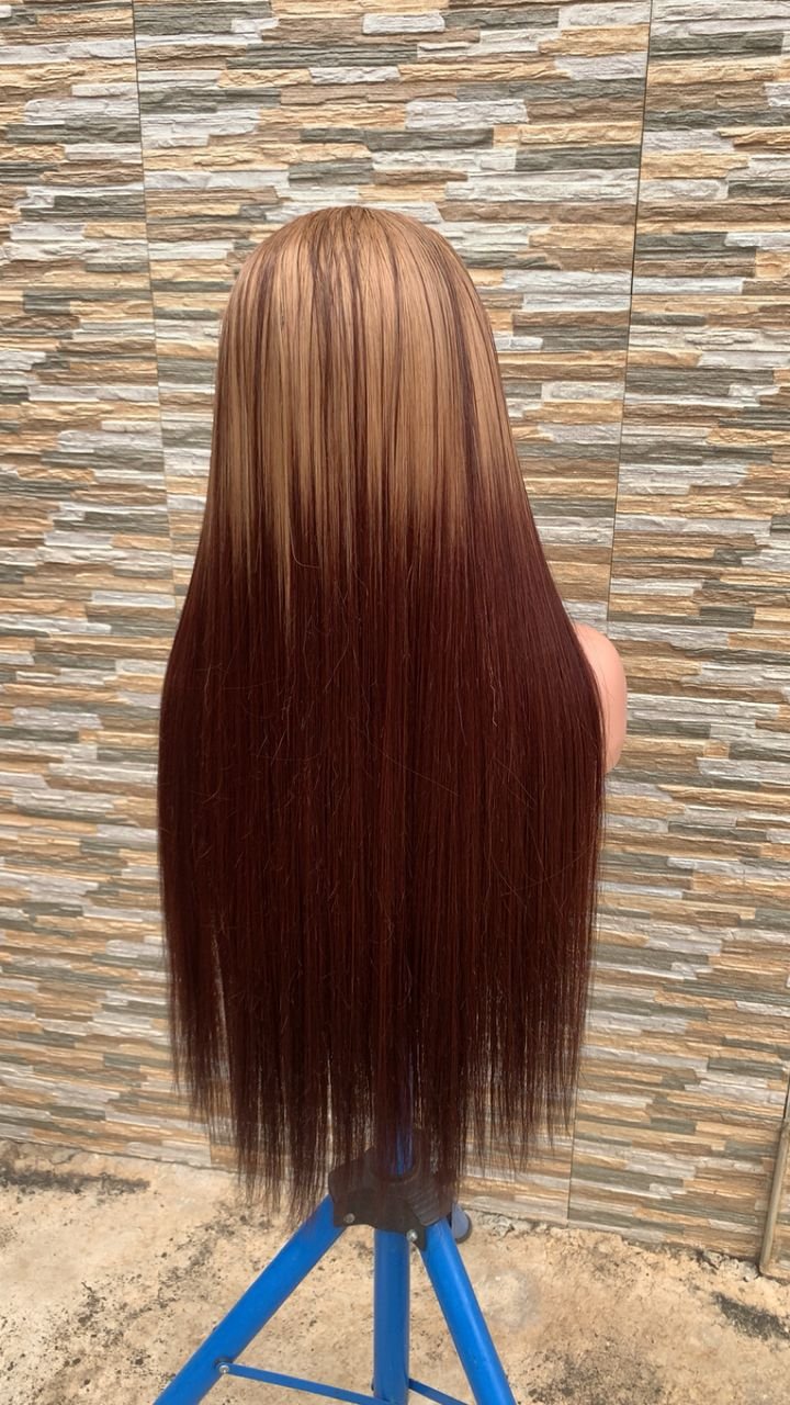 Chinese Straight Brown with Coffe tail - Human Hair Blend